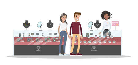 Jewelry store interior.のイラスト素材