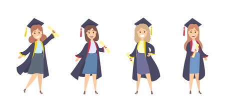 Graduated students set.のイラスト素材