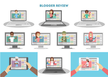 Video bloggers set.のイラスト素材