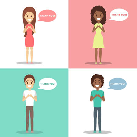 People say Thank you.のイラスト素材