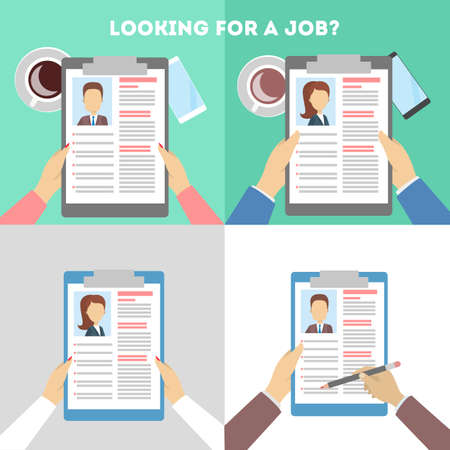 Resume on table.のイラスト素材