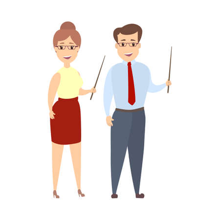 Isolated teachers couple.のイラスト素材