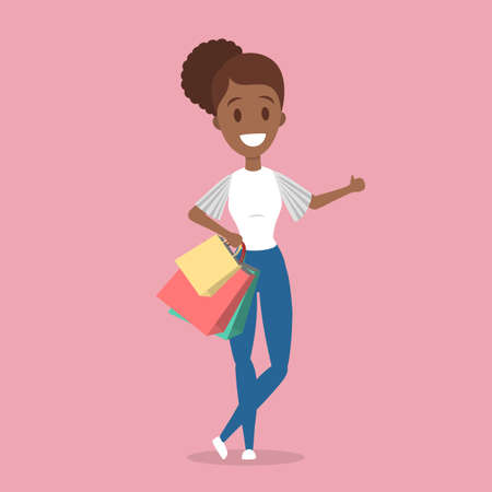 People shopping set.のイラスト素材