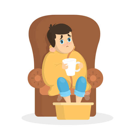 Boy with disease.のイラスト素材