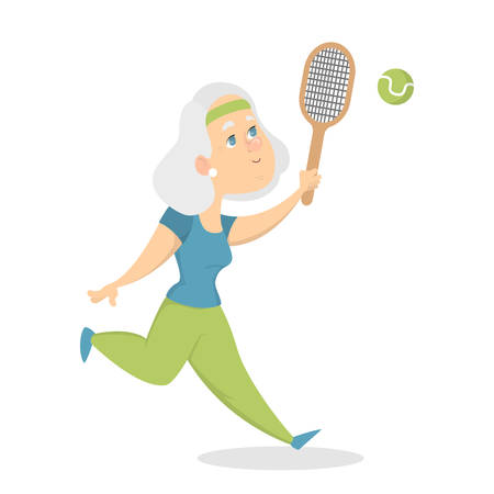 Old people doing sport set.のイラスト素材