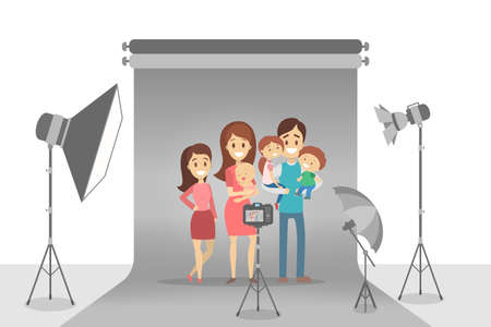 At photo studio.のイラスト素材