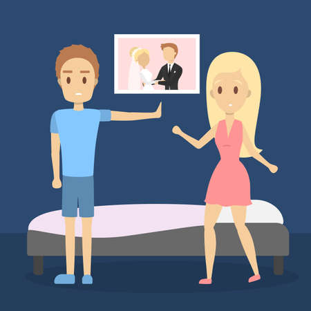 Couple with problems in relationshipのイラスト素材