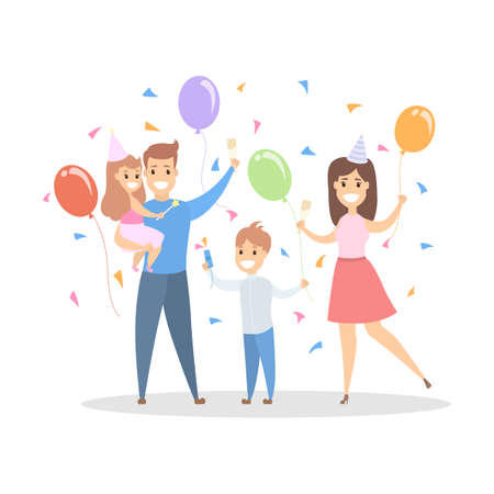 Family party illustrationのイラスト素材