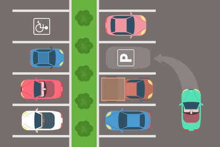 City car parking top viewのイラスト素材