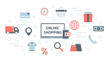 Online shopping concept illustrationのイラスト素材