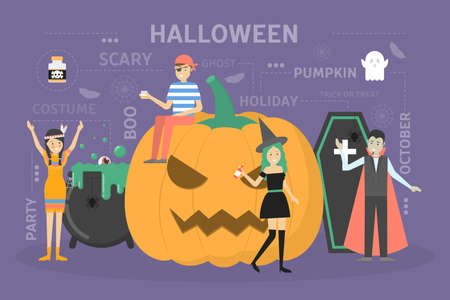 Happy Halloween conceptのイラスト素材