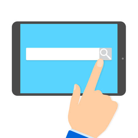 Hand pushing the search buttonのイラスト素材