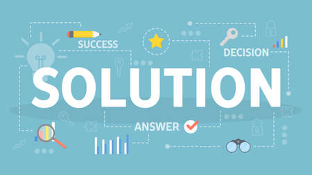 Solution concept illustration. Solving the problem and finding creative ...