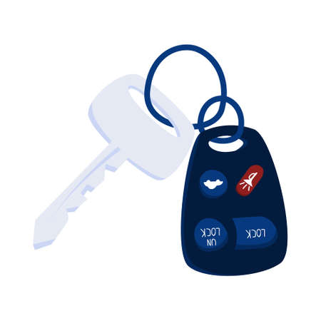 Car keys and alarm system. Access to automobile. Isolated flat vector illustrationのイラスト素材