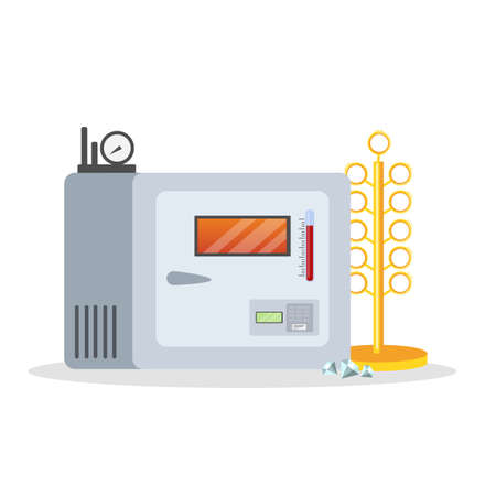 Jewelry tools and equipment. Polisher for jewelry forming. Isolated flat vector illustrationのイラスト素材