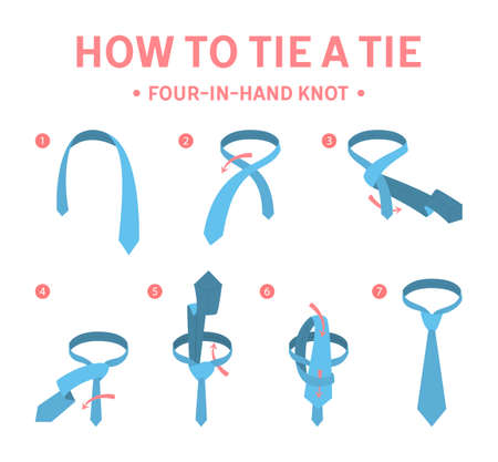Vector of How to tie a four-in-hand knot - ID:110266235 - Royalty Free ...