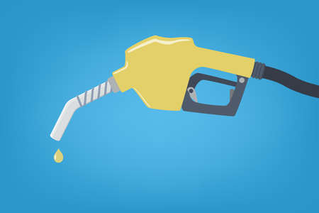 Yellow fuel pump with drop of oilのイラスト素材
