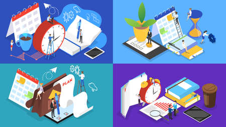 Business people working in team and plannnig setのイラスト素材