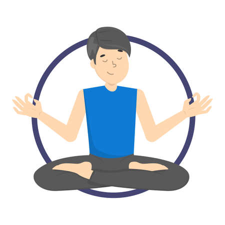 Meditation in a lotus pose. Yoga practiceのイラスト素材