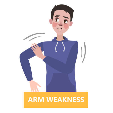 Sign of a stroke infographic. Man with arm weaknessのイラスト素材