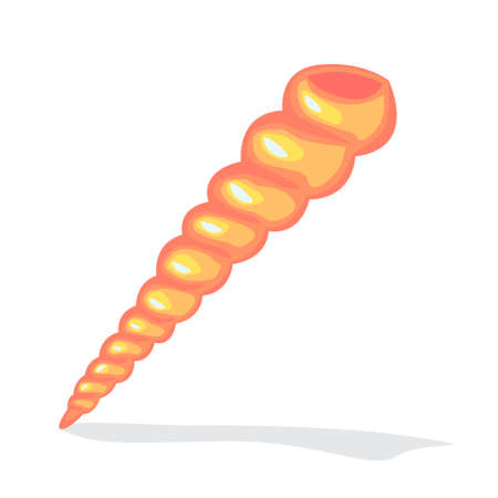 Yellow seashell. Beautiful marine object. Spiral shapeのイラスト素材