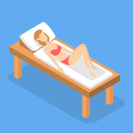 Woman waiting for a massage. Spa procedureのイラスト素材