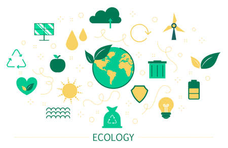 Ecology and recycle concept. Idea of environmental protectionのイラスト素材