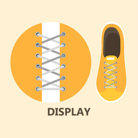 How to tie your shoe laces in different ways instruction. Guide for child step-by-step. Isolated flat vector illustrationのイラスト素材