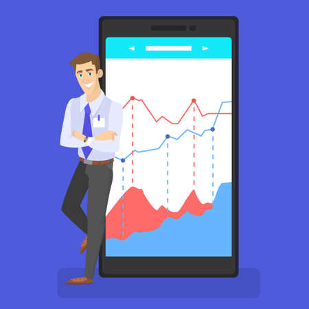 Business monetization concept. Idea of marketing and management. Money increase. Isolated vector illustration in cartoon styleのイラスト素材