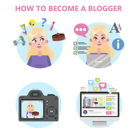 How to become a good blogger infographicのイラスト素材