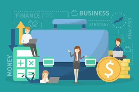 Business people work with the finance conceptのイラスト素材