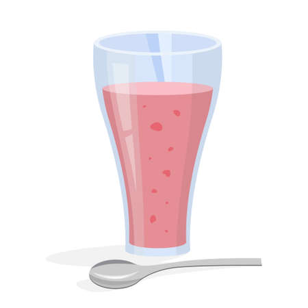 Smoothie cocktail. Healthy breakfast with fresh fruit. Tasty vegan meal. Isolated vector illustration in cartoon styleのイラスト素材