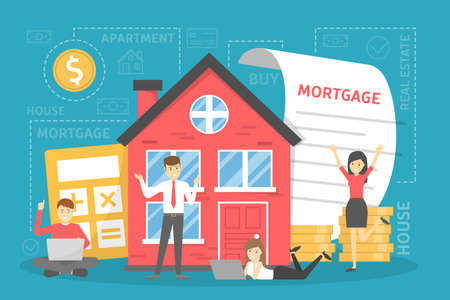 Mortgage concept. Idea of a property loanのイラスト素材