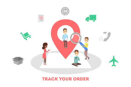 Track your order concept. Online delivery conceptのイラスト素材