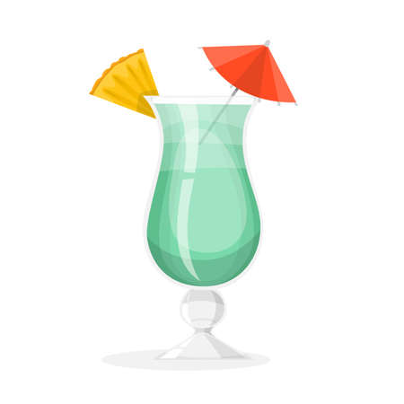 Cocktail. Green alcohol drink in a glassのイラスト素材
