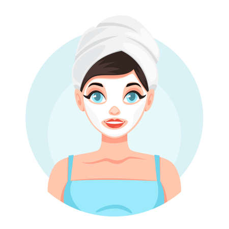 Facial mask for a clean healthy skinのイラスト素材