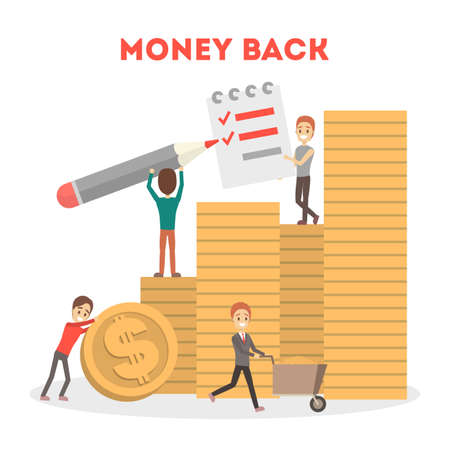 Cashback concept. People get their money back.のイラスト素材