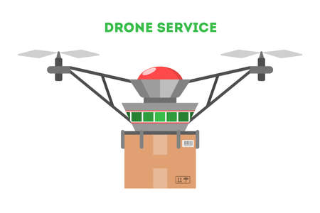Droner delivery service concept. Fast transportation to clientのイラスト素材