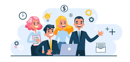 Business teamwork concept. Idea of partnership and cooperationのイラスト素材