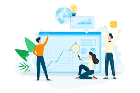 Business planning concept. Idea of analysis and management. Financial development. People making...