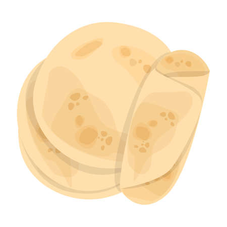 Pita bread. Tasty food, delicious handmade meal. Fresh tortilla.のイラスト素材