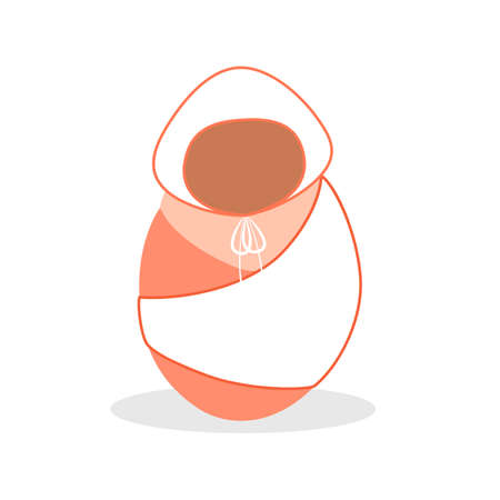 Newborn baby in pink. Cute little child, idea of maternityのイラスト素材