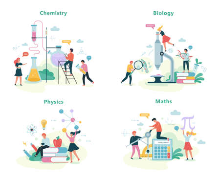 School subject set. Idea of education and scienceのイラスト素材