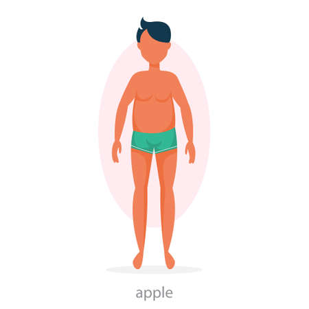 Apple body shape. Physique of the human bodyのイラスト素材