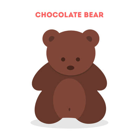 Chocolate bear. Sweet tasty dessert, baked cookieのイラスト素材