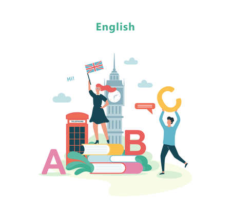 English language lesson in school. Idea of educationのイラスト素材