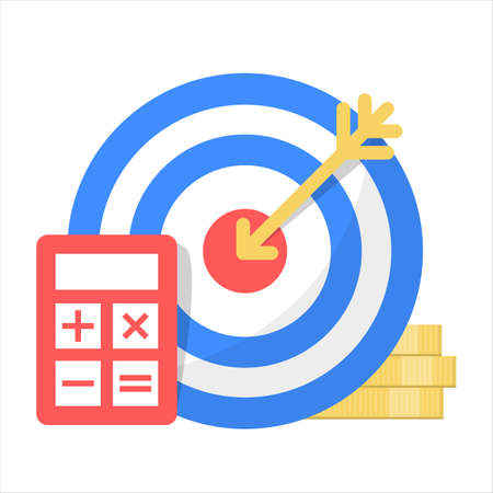 Financial goal concept. Target as metaphor of achievementのイラスト素材