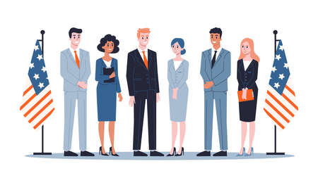 Group of politician in business suit. Demoracy and governmentのイラスト素材