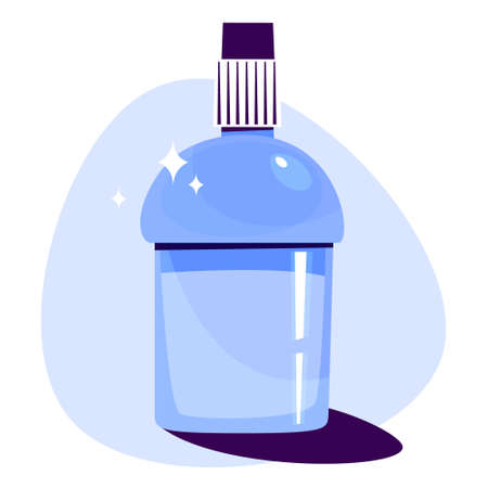Mouthwash in a plastic bottle. Fresh liquid for dentalのイラスト素材