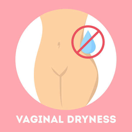 Vaginal dryness. Woman body and gynecology problemsのイラスト素材